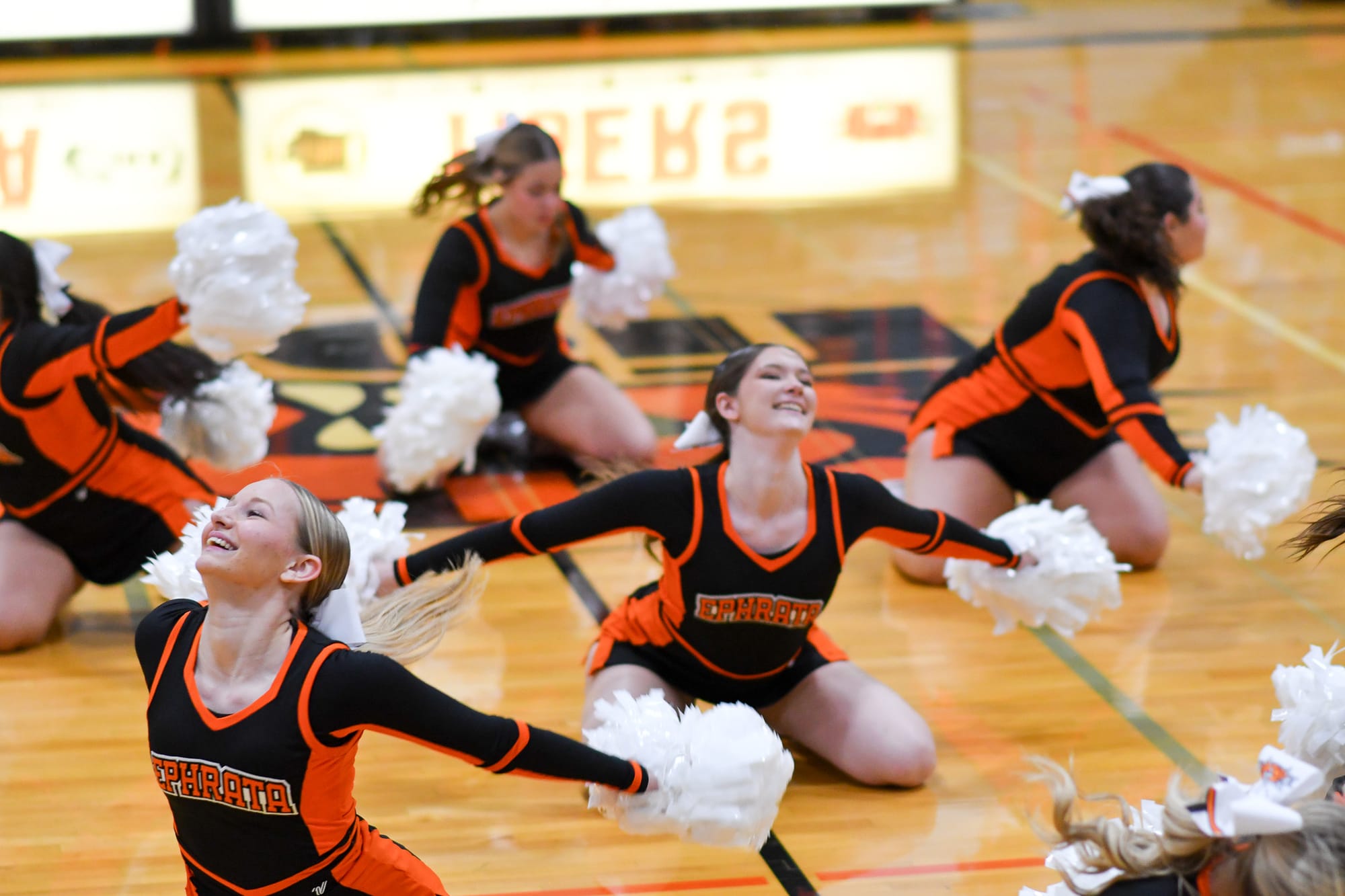 The Ephrata dance team performs during halftime of Saturday's games.